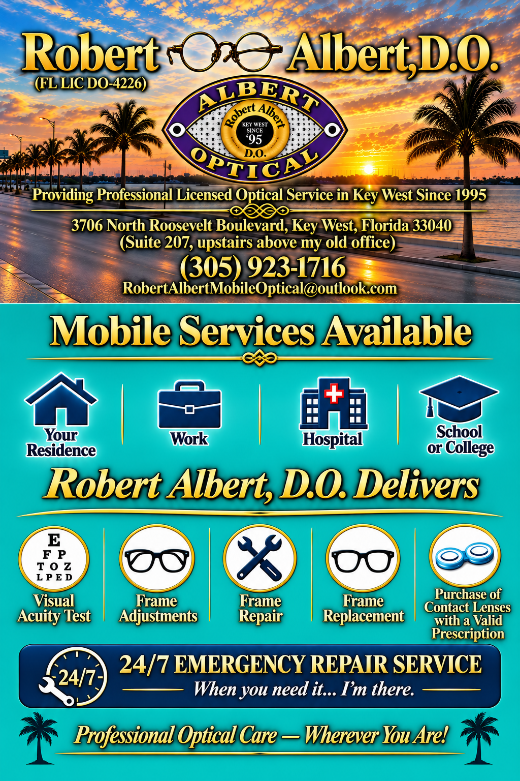Robert Albert D.O. Mobile Optical Services in Key West